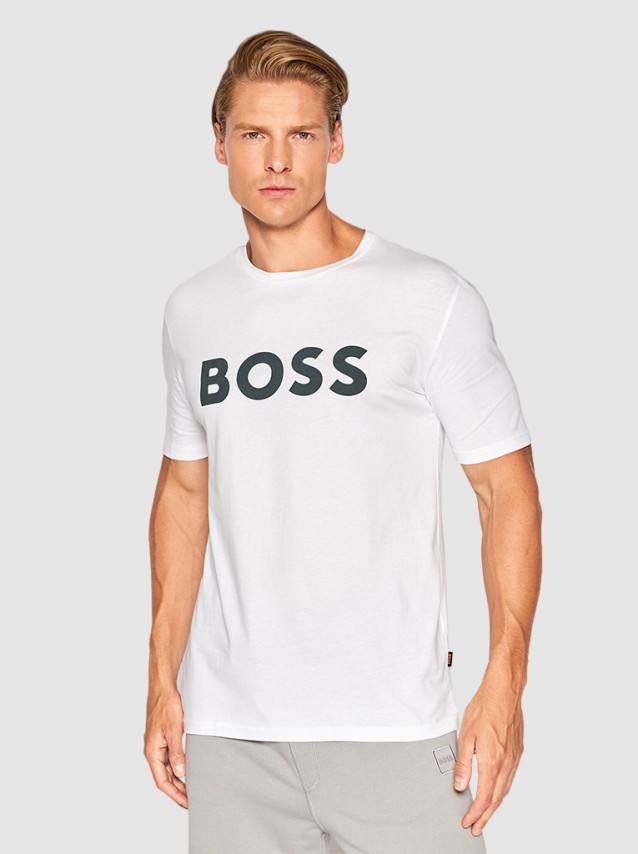 T-Shirt Homem Thinking Boss Orange