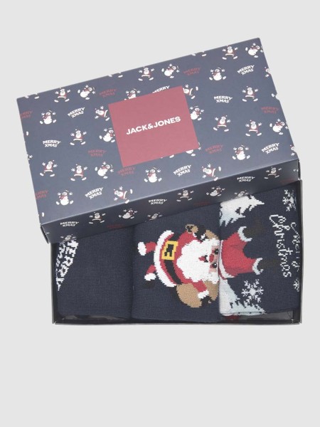 Pack 3 Meias Homem Santa Xmas Jack Jones Pack 3 Meias Homem Santa Xmas Jack Jones