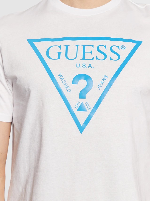 T-Shirt Homem Reflective Logo Guess