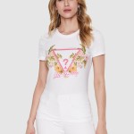 T-Shirt Mulher Triangle Flowers Guess