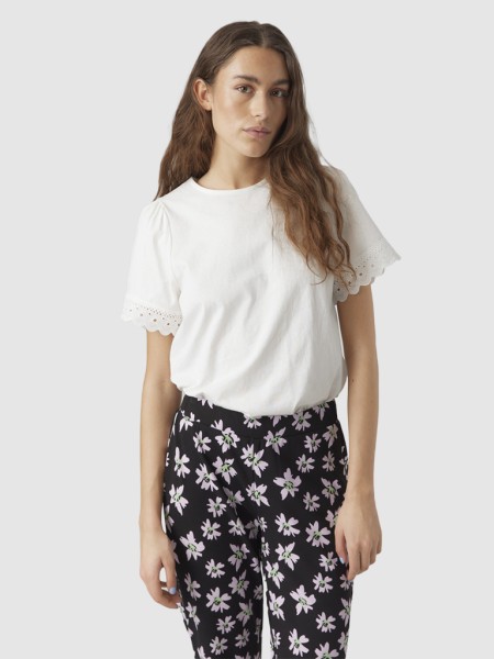 T-Shirt Mulher Panna Vero Moda
