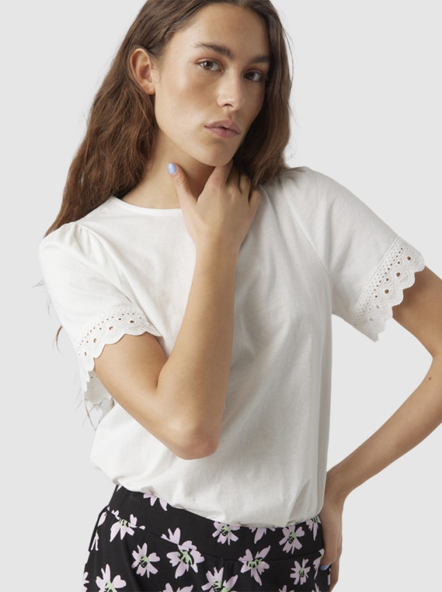 T-Shirt Mulher Panna Vero Moda