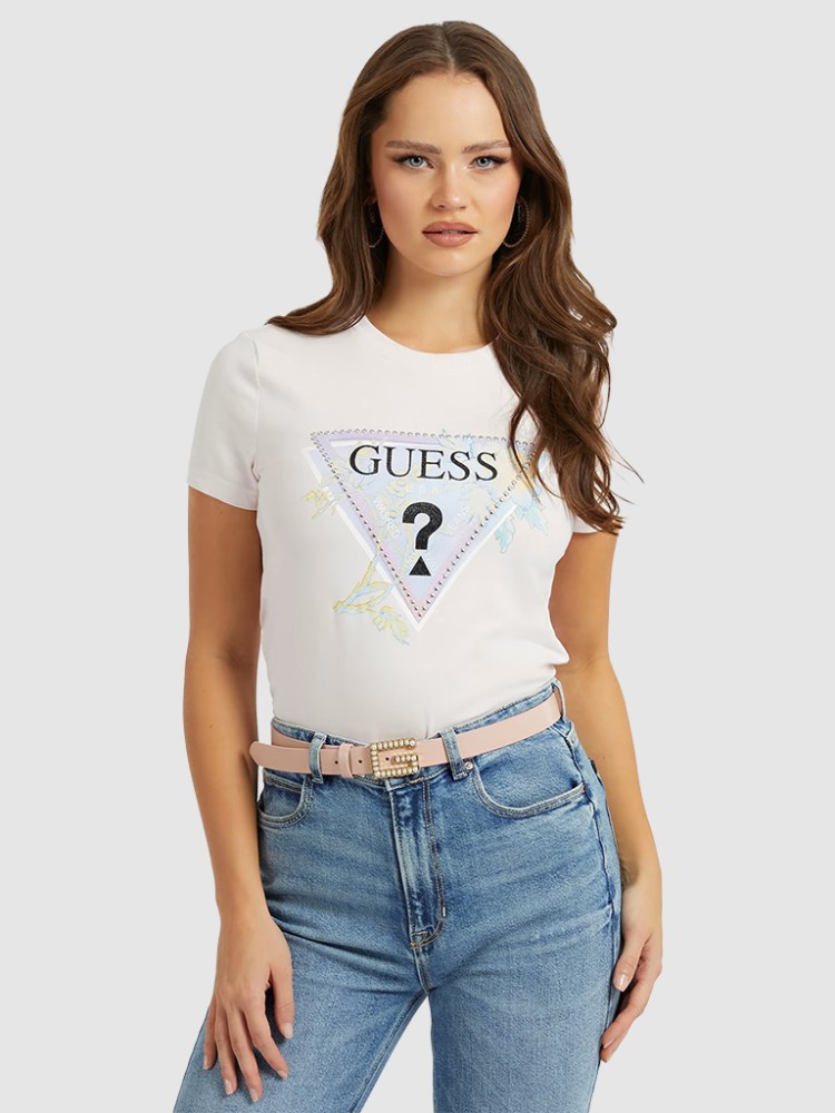 T-Shirt Mulher Alva Guess Rosa - W3RI18J1314.37