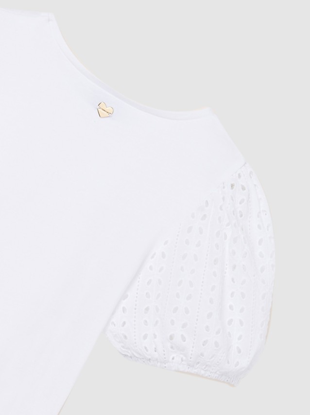 T-Shirt Menina Manga Perfurada Mayoral