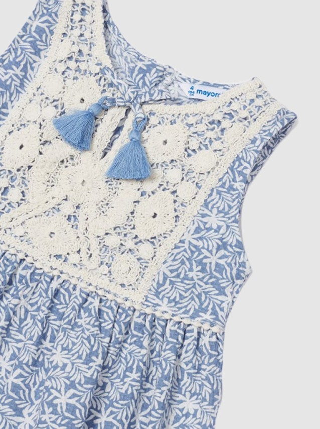 Vestido Menina Pecherin Crochet Mayoral