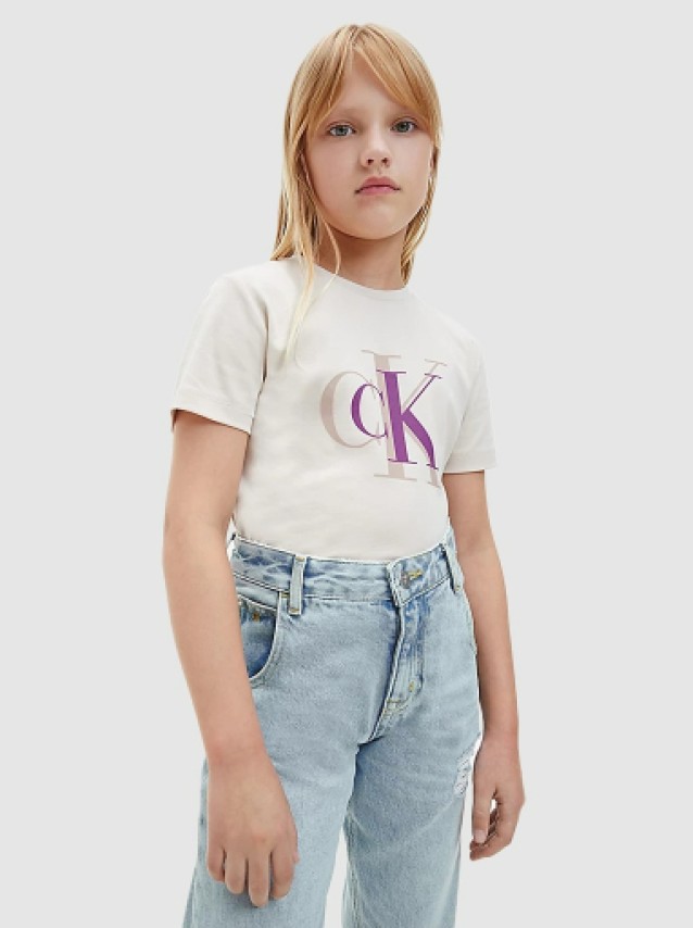 T-Shirt Menina Monogram Calvin Klein