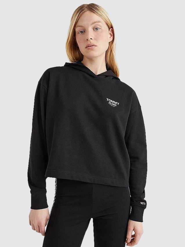 Sweatshirt Mulher Crop Taping Tommy Jeans