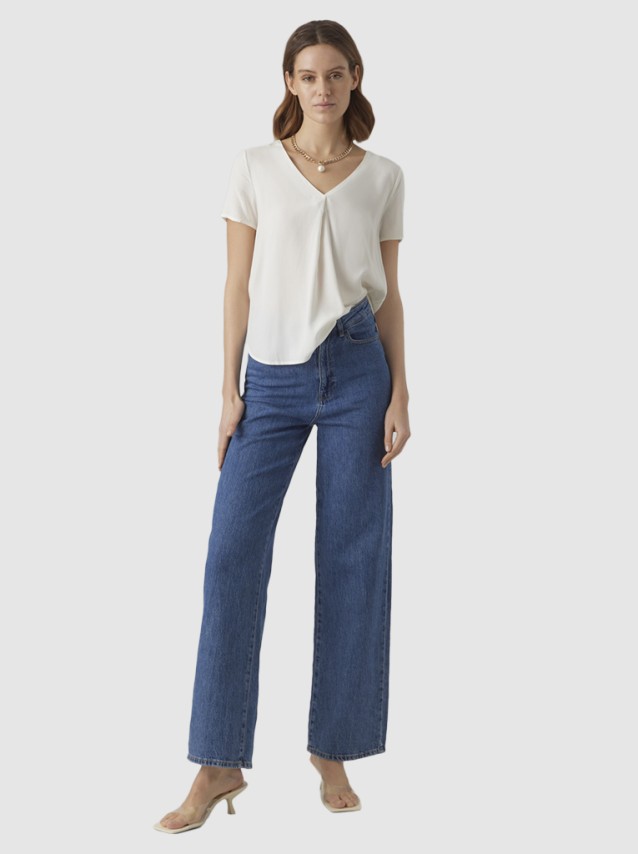 T-Shirt Mulher Brit Vero Moda