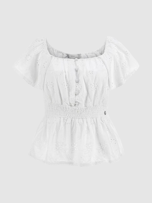 Top Mulher Ruffled Guess