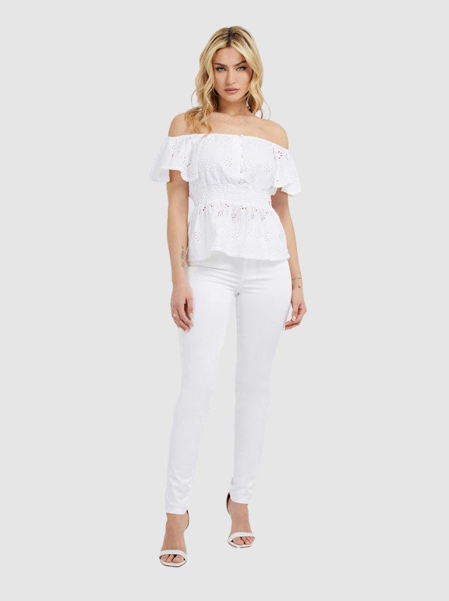 Top Mulher Ruffled Guess