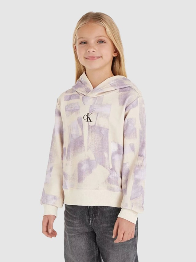 Sweatshirt Menina Brush Stroke Calvin Klein