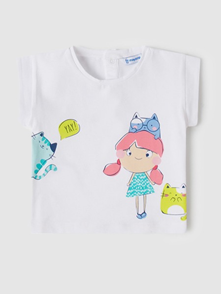 T-Shirt Beb Menina Gatos Mayoral