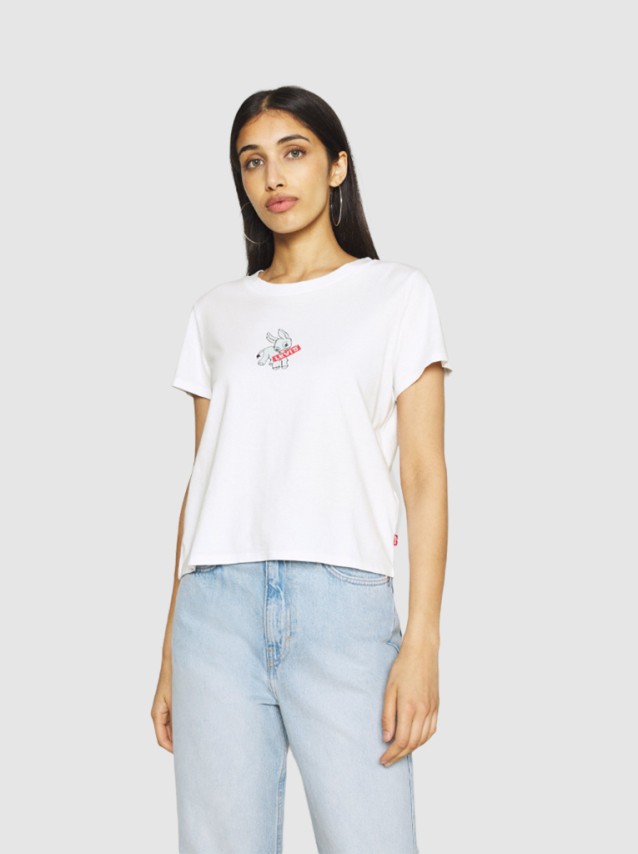 T-Shirt Mulher New Logo Flower Levis