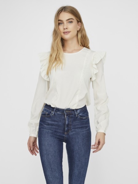 Blusa Mulher Inez Ls Frill Vero Moda