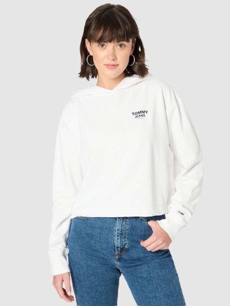 Sweatshirt Mulher Crop Taping Tommy Jeans