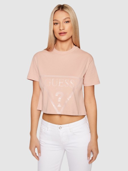 T-Shirt Mulher Adele Crop Guess