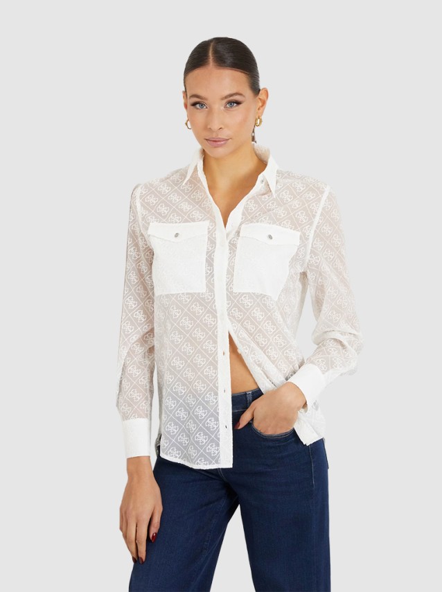 Camisa Mulher Logo Guess