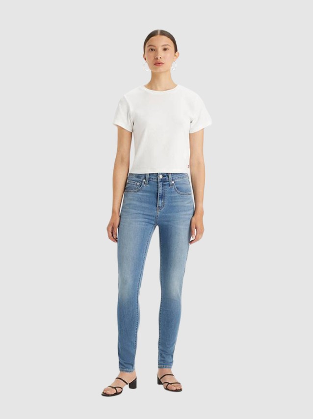 Cala de Ganga Mulher 721 High Rise Skinny Levis