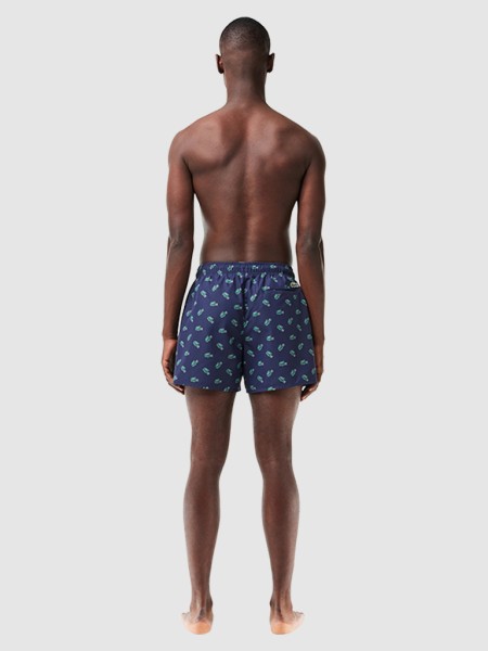 Calcao de Banho Homem Croc Print Swim Shorts Lacoste