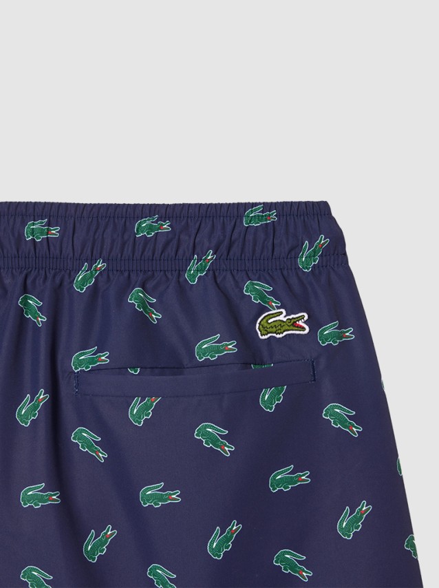 Calcao de Banho Homem Croc Print Swim Shorts Lacoste