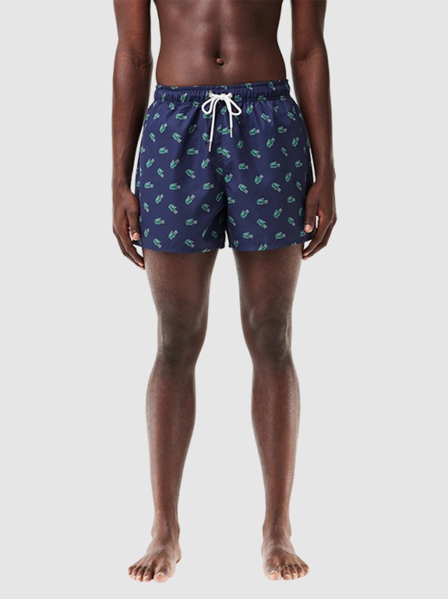 Calcao de Banho Homem Croc Print Swim Shorts Lacoste