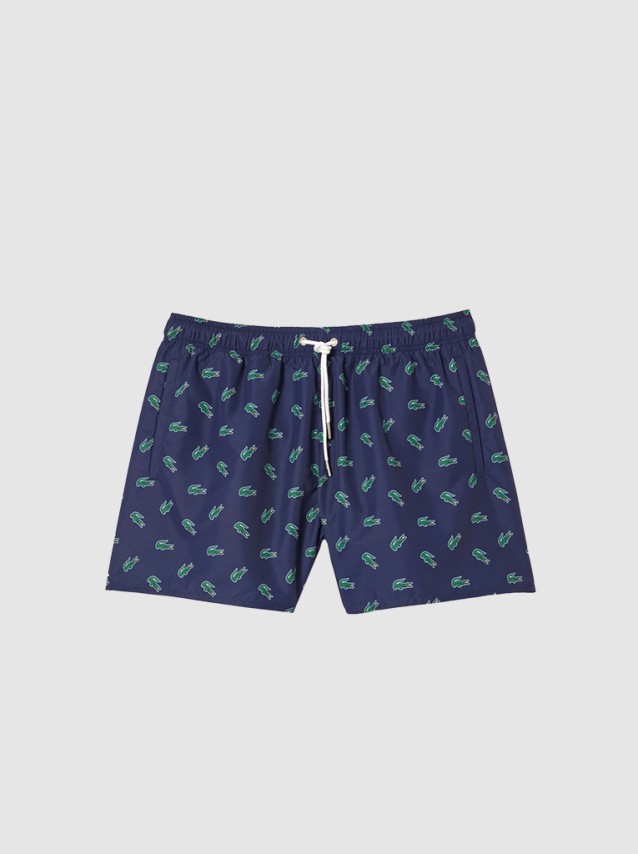 Calcao de Banho Homem Croc Print Swim Shorts Lacoste