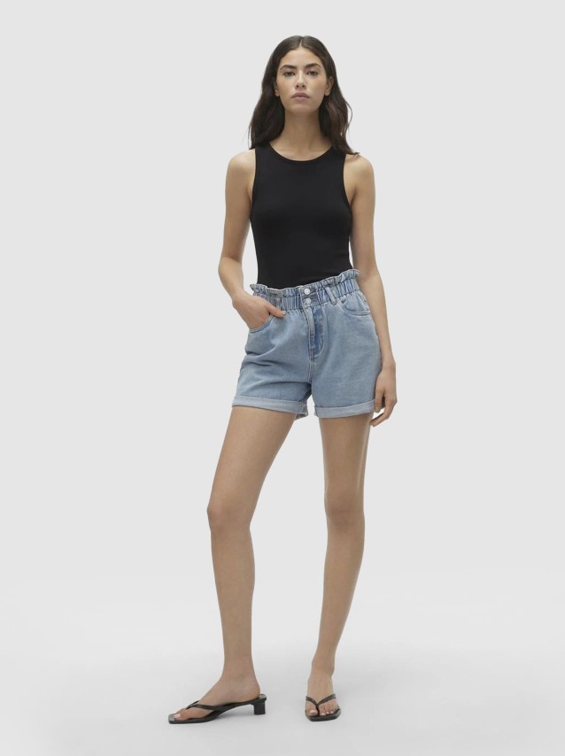 Cal��o de Ganga Mulher Lyra Paperbag Vero Moda