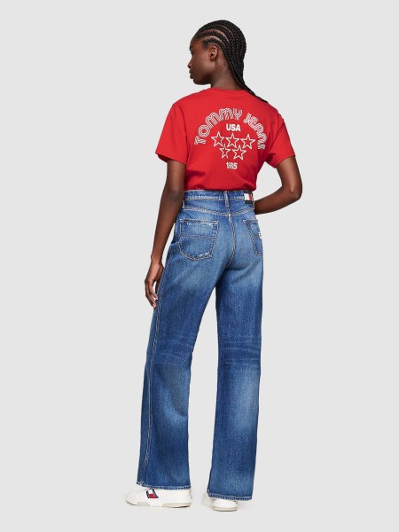 Cal�a de Ganga Mulher Claire Wide Leg Tommy Jeans