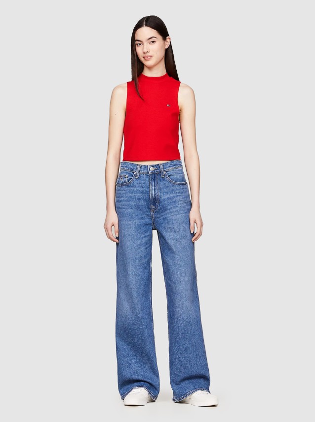 Cal�a de Ganga Mulher Claire Wide Leg Tommy Jeans