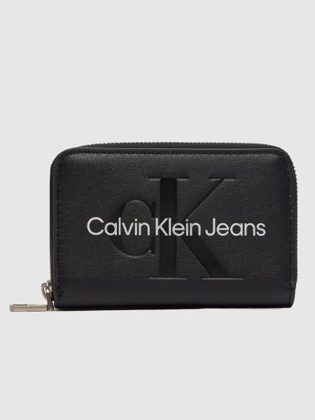 Porta Moedas Mulher Sculpted Med Zip Around Mono Calvin Klein