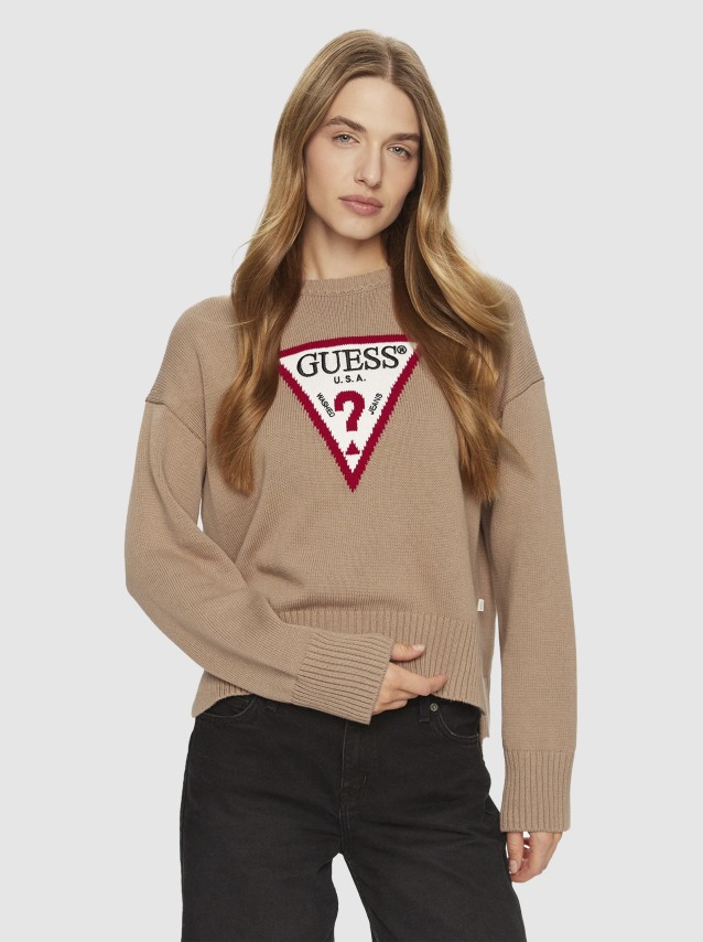 Camisola de Malha Mulher Big Triangle Guess Jeans