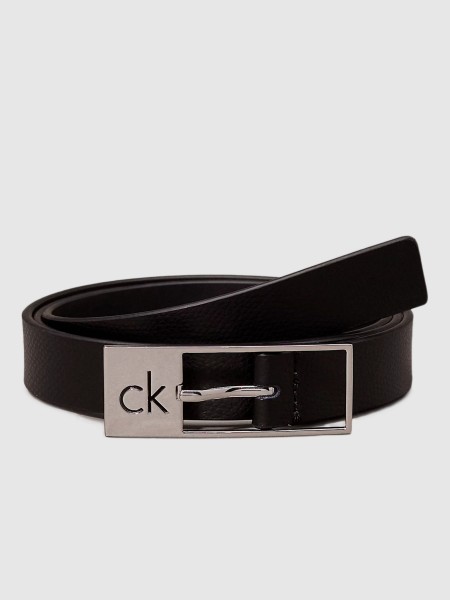 Cintos Mulher Ck Cut Square Buckle 2.0_Caviar Calvin Klein