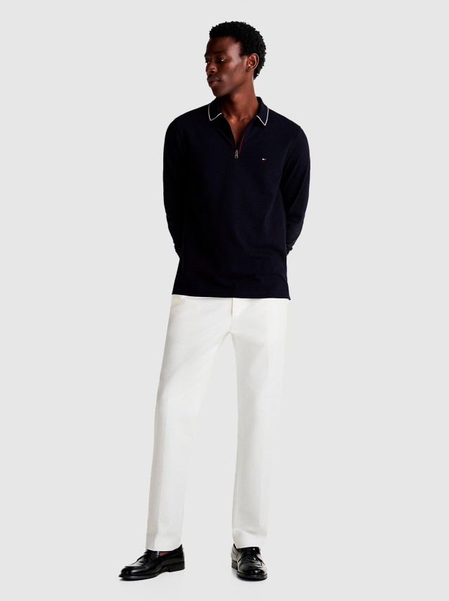 Polos Homem Ls Zip Rwb Detail Reg Polo Tommy Hilfiger