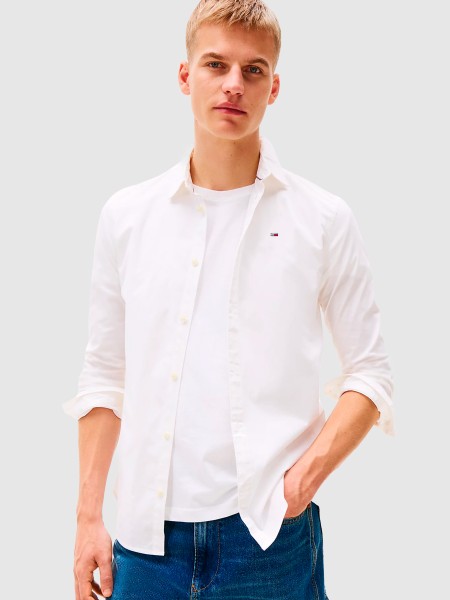 Camisa Homem Tjm Original Stretch Shirt Tommy Jeans