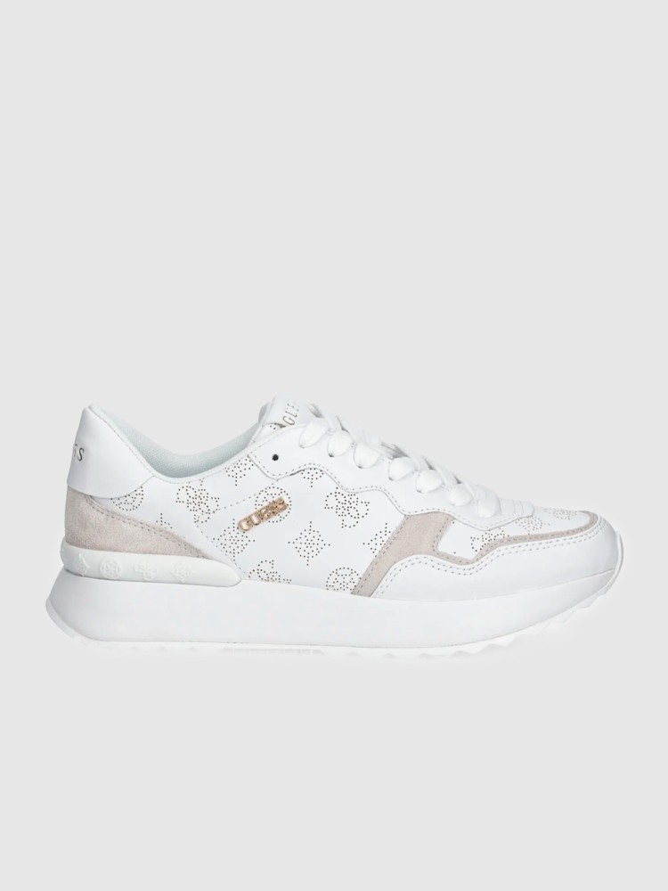 Chaussures De Tennis Guess Gris/argent - Taille 6,5 US Femme - Occasion (état à Vérifier)