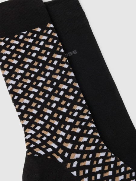 Meias Homem 2P Rs Monogram Cc Boss