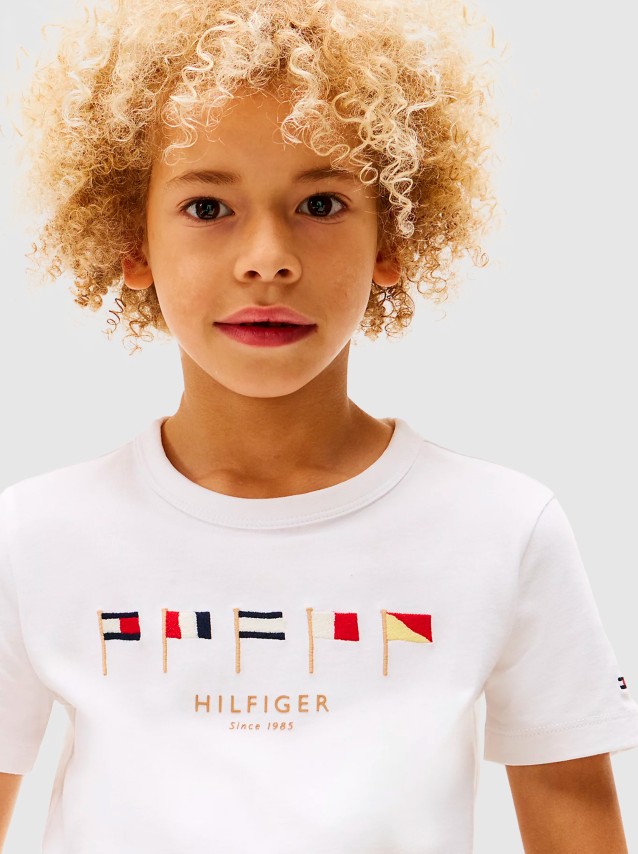 T-Shirt Menino Multi Flag Emb Reg Tee Ss Tommy Hilfiger- Kids
