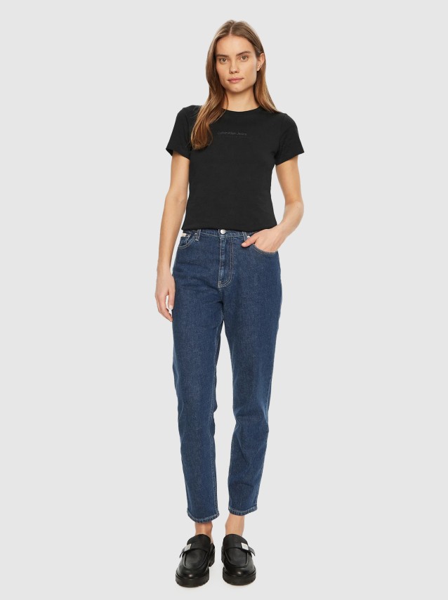 Mulher Institutional Graphic Slim Tee Calvin Klein