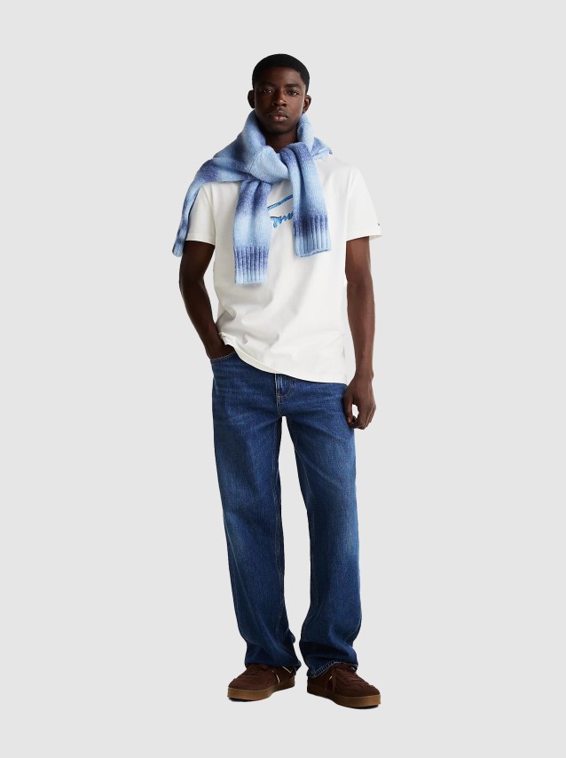 T-Shirt Homem Tjm Reg Rwb Signature Tee Tommy Jeans