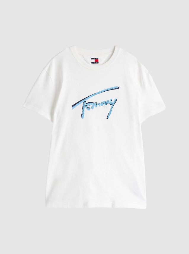 T-Shirt Homem Tjm Reg Rwb Signature Tee Tommy Jeans