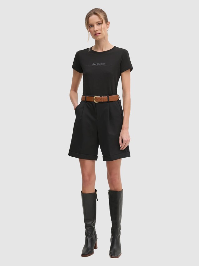 Mulher Institutional Graphic Slim Tee Calvin Klein