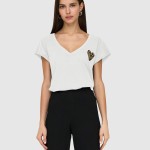 T-Shirt Mulher Onlnina Life S/s V-Neck Heart Top Cs Jrs Only