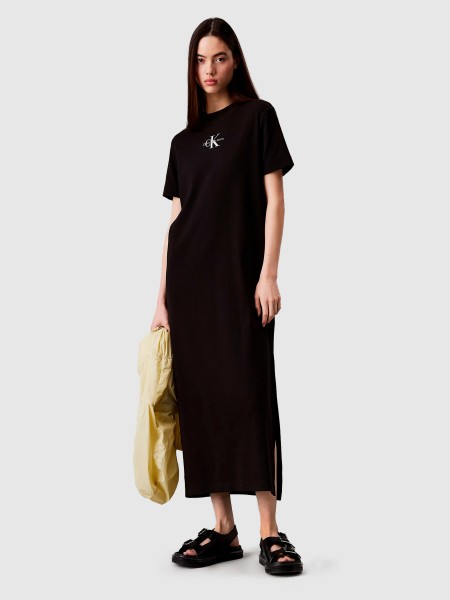 Vestidos Mulher Monologo Long Rib Tee Dress Calvin Klein