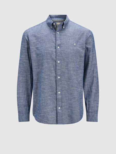 Camisa Homem Jprblusummer Shield L/s Shirt Jack & Jones