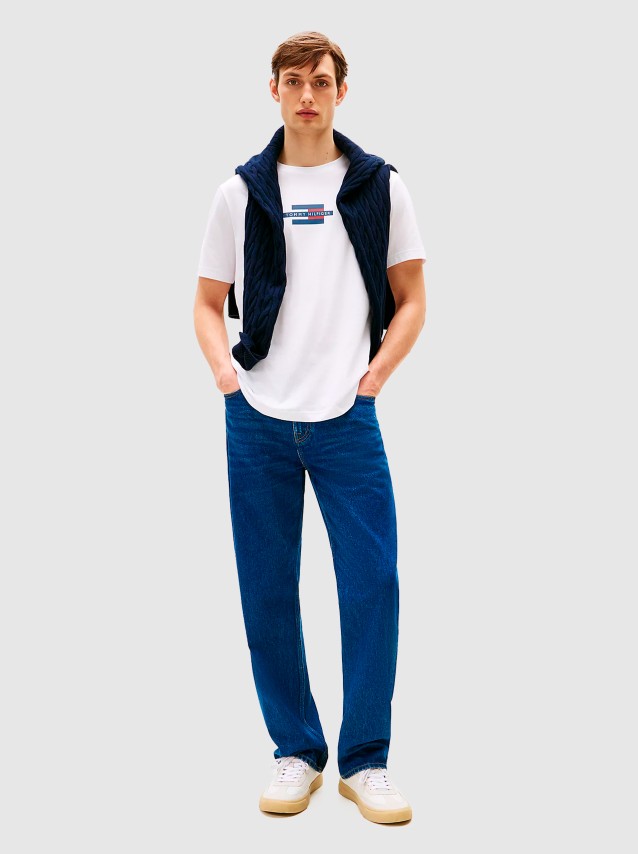 T-Shirt Homem Flag Box Tee Tommy Hilfiger
