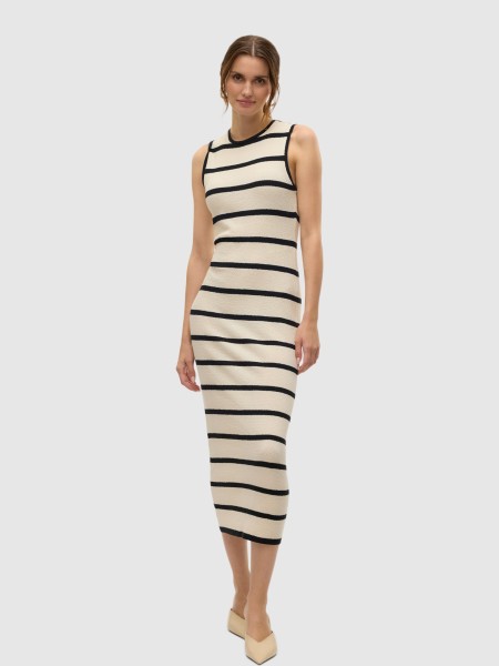 Vestidos Mulher Vmwanda Sl O-Neck 7/8 Dress Boo Vero Moda