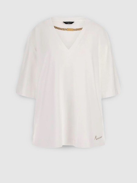 T-Shirt Mulher Chrissy Vn With Chain Tshirt Marciano T-Shirt Mulher Chrissy Vn With Chain Tshirt Marciano
