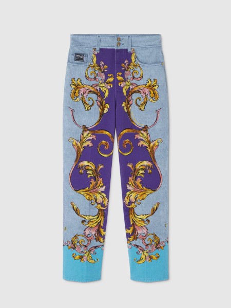 Calca Mulher 78Dp515Co Nina Placed Baroque Trousers/5Pocket Versace