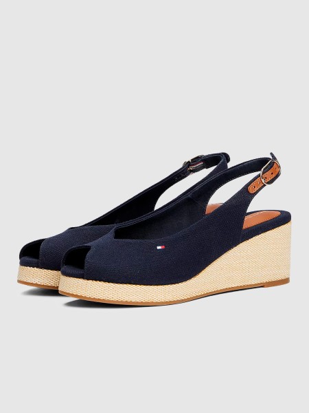 Sandalias Mulher Flag Mid Wedge Espad Slingback Tommy Jeans