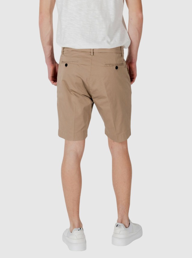 Calcao Homem Shorts Mark Slim Fit In Stretch Twill Cotton Blend Fabric With Logoed Rubber Flag Anton